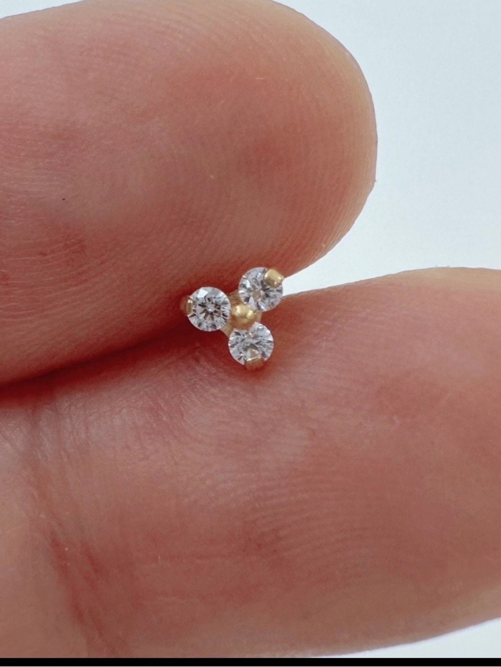 Trinity Cubic Zirconia Labret Stud Gold